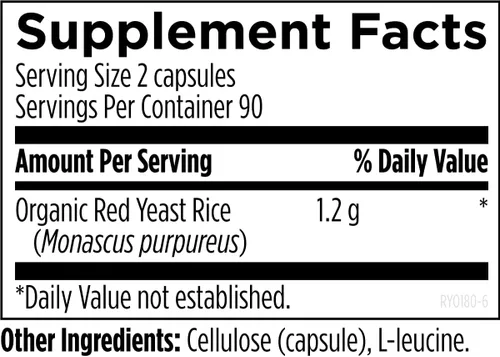 Miniatura 3 de Designs for Health Cápsulas de arroz de levadura roja, 1200 mg (0.04 oz) Suplemento de arroz de levadura roja para apoyar la salud cardiovascular