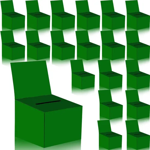Miniatura 10 de Paquete de 20 cajas de sugerencias para rifas con ranura, cajas de cartón de 6.5 x 4.5 x 4.5 pulgadas con ranura para boletos y cabecera extraíble