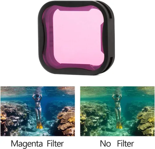Miniatura 3 de SOONSUN Paquete de 3 filtros de lente rojo/magenta / ND8 para GoPro Hero 5 6 7 negro, filtro de buceo de esnórquel y kit de filtro de lente