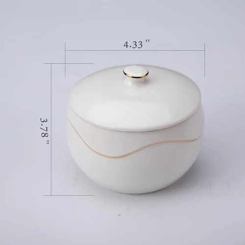 Miniatura 6 de KITCHENDAO Azucarero de porcelana con tapa y cuchara, sin polvo, recipiente de cerámica para encimera, cocina, café, lavavajillas, horno