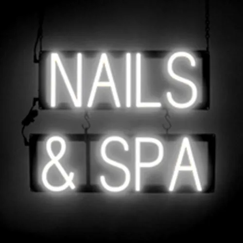 Miniatura 11 de SpellBrite MANI-PEDIS - Letrero para salones de manicura Letreros relacionados con salones de uñas con aspecto de neón, luz LED roja 33.4 x 6.3