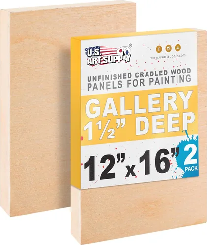 Miniatura 10 de U.S. Art Supply Paneles de madera acunados sin terminar de 8 x 10 pulgadas para pintar, galería de 1-1/2 pulgadas de profundidad (paquete de 4)