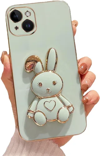 Miniatura 52 de Estuche con soporte de conejo de corazón para Xiaomi Redmi Note 10S, galvanizado suave TPU protector delgado a prueba de golpes con lindo conejito
