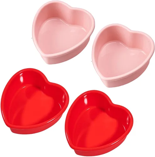 Miniatura 11 de Mini molde de silicona de 4 pulgadas para tartas de corazón, paquete de 2 moldes antiadherentes para el día de San Valentín, aniversario