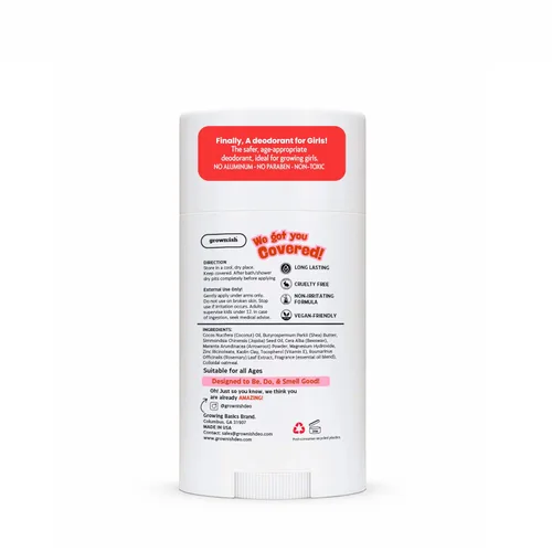 Miniatura 8 de Growing Basics - Desodorante natural para niñas, seguro para niños y adolescentes, hipoalergénico, sin aluminio, protección contra olores las 24