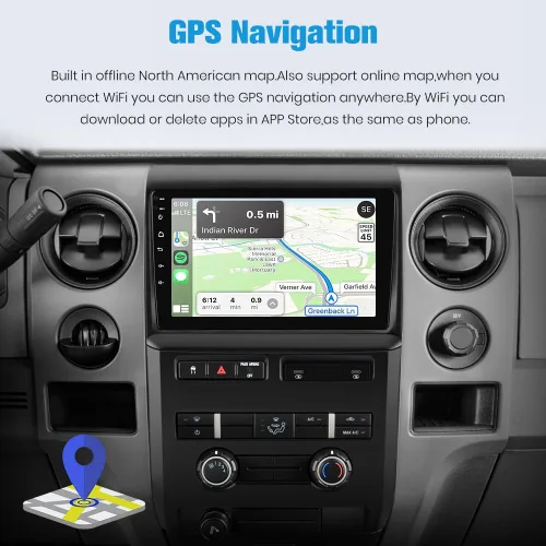 Miniatura 4 de Junsun Radio de coche 5G WiFi estéreo para Ford F150 2009-2012, pantalla táctil HD IPS de 9 pulgadas, CarPlay/Android Auto, GPS DSP RDS