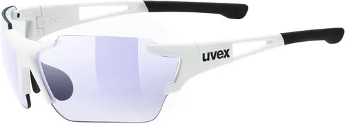 UVex - Lentes de sol deportivos fotocromáticos para ciclismo correr con protección UV para mujeres y hombres estilo deportivo 803 Race V blancoazul