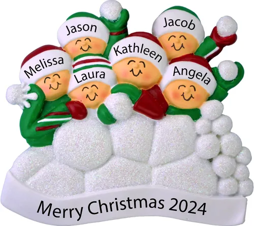 Miniatura 8 de Adorno familiar de Navidad personalizado para familia de 3, adorno de familia de tres nietos, adorno de bola de nieve personalizada, adornos