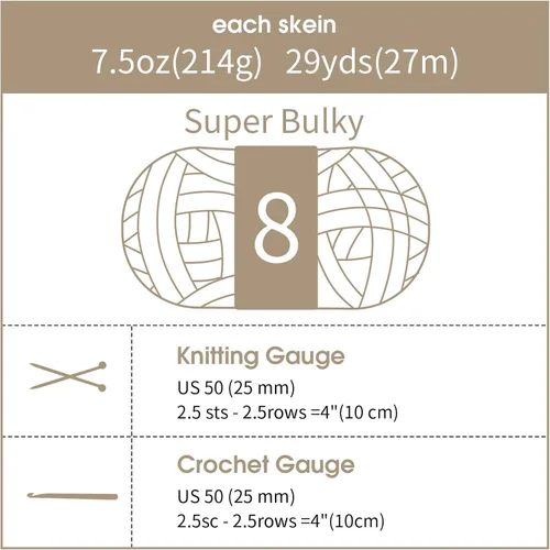 Miniatura 8 de HOMBYS Hilo de Chenille Grueso para Tejer a Mano, Hilo Grueso de Felpa Esponjosa para Tejer con los Brazos, Hilo Gigante Súper Voluminoso, Hilo
