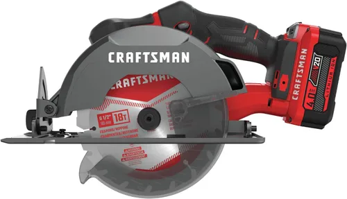 Miniatura 6 de CRAFTSMAN Kit de sierra circular inalámbrica V20, 6-1/2 pulgadas, batería y cargador incluidos (CMCS500M1)