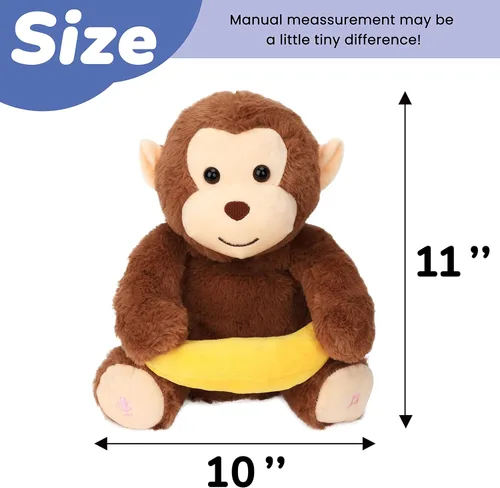 Miniatura 2 de Hopearl Peek A Boo Mono con plátano interactivo repite lo que dices, juguete de peluche musical que canta y habla, adorable animal eléctrico animado