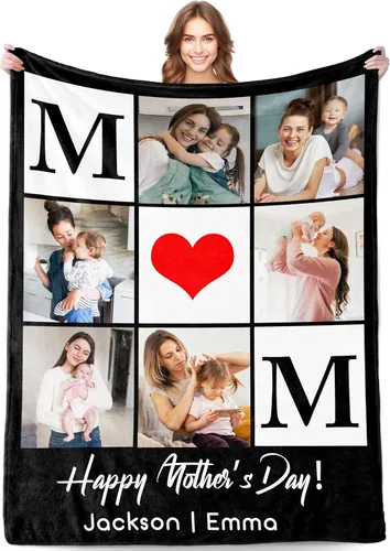 Miniatura 11 de Envío al día siguiente, manta personalizada con foto, mantas con foto personalizadas, manta personalizada de Spotify, regalos divertidos 01