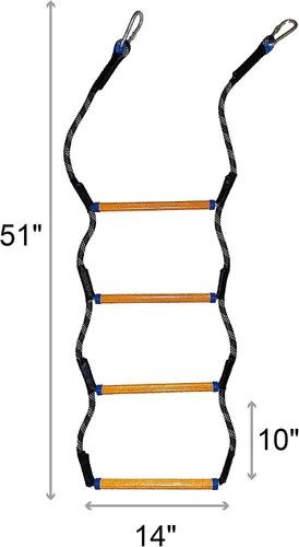 Miniatura 6 de Escalera de cuerda para barco, cuerda de escalada resistente de 450 libras de resistencia, línea de poliéster reforzada de 0.55 pulgadas, diseño
