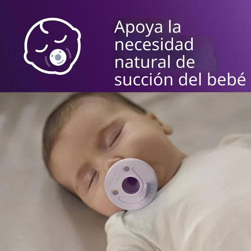 Miniatura 2 de Philips Avent Soothie Chupetes ortodónticos para bebé, 100% de silicona, de una pieza, sin BPA, para bebés de 0 a 3 meses, 2 lila y 2 rosa, paquete