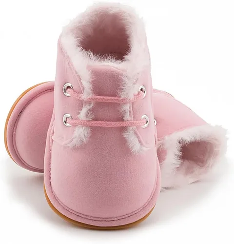 Miniatura 6 de Sekantrol Zapatos de cuna para recién nacidos, para niños y niñas, suela de goma suave, zapatos para bebés, zapatos deportivos de moda de caña alta
