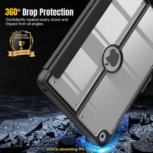 Miniatura 8 de MoKo Funda para iPad de 9ª generación con soporte para lápices, funda para iPad de 8ª/7ª generación de 10.2 pulgadas, protector de pantalla