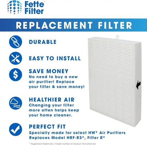 Miniatura 3 de Fette Filter Filtros purificadores de aire. Compatible con HRF-R2, HRF-R3, Filter R (HRF-R2, paquete de 2)