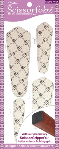 Miniatura 99 de Fundas protectoras para tijeras de diseñador, 4 unidades, tamaño surtido, diseño floral victoriano azul #4-304 Jardín floral victoriano azul