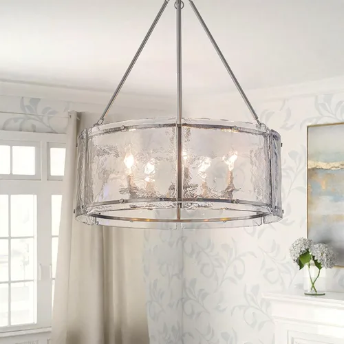 Miniatura 10 de Lámparas colgantes negras de 11.8 pulgadas, 3 lámparas de cristal de tambor pequeño para mesa con cadena, lámpara para vestíbulo, isla de cocina