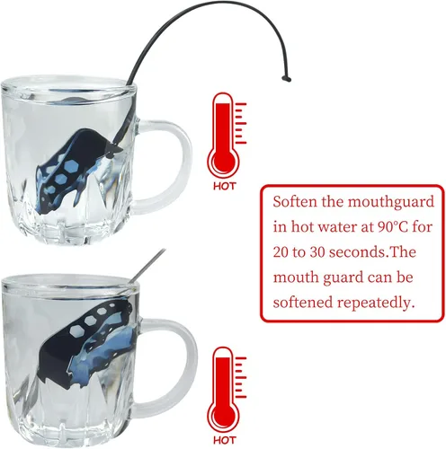 Miniatura 5 de Protector bucal de fútbol, paquete de 4 protectores bucales con correa para jóvenes, protector bucal deportivo para jóvenes y adultos, protector
