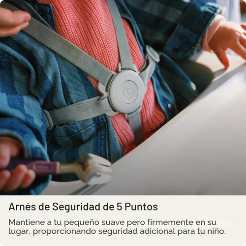 Miniatura 6 de Stokke Clikk Silla alta, color blanco, silla alta todo en uno con bandeja + arnés - Ligero, duradero y apto para viajes, ergonómica
