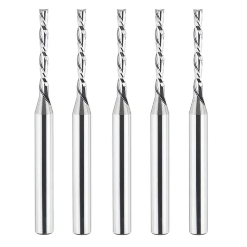 Miniatura 12 de SpeTool 5 brocas de compresión para enrutador de 1/4 de pulgada, diámetro de corte de 1/4 de pulgada, de carburo hacia arriba y hacia abajo, fresas