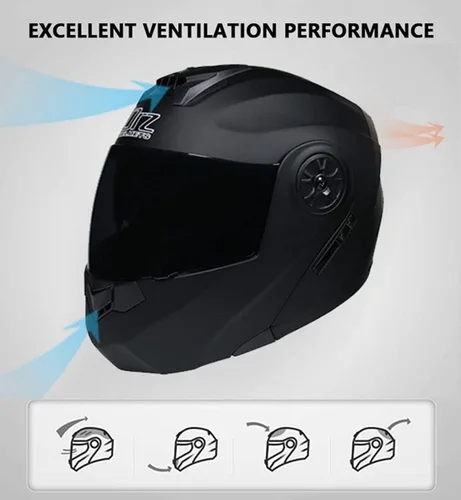 Miniatura 4 de Casco modular con Bluetooth abatible, de cara completa, doble visera solar, certificado por DOT, altavoz dual integrado con micrófono, cascos de 3