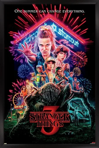 Miniatura 9 de Trends International Netflix Stranger Things: Season 3 - Póster de pared de una hoja, 14.725 x 22.375 pulgadas, versión enmarcada de madera