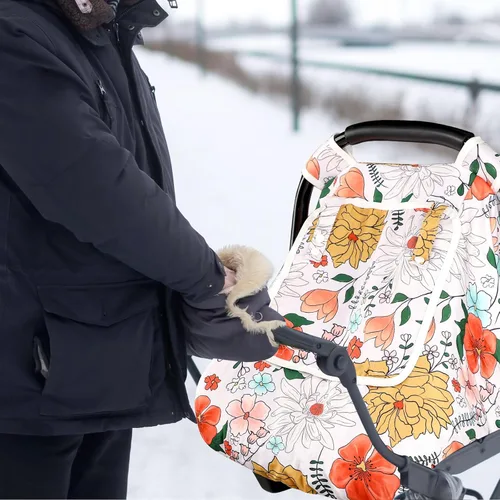 Miniatura 18 de Pea Pod Funda de Asiento de Automóvil para Bebé Niñas, Fundas de Asiento de Automóvil Infantil Arcoíris con Capota para Recién Nacidos, 2 Capas