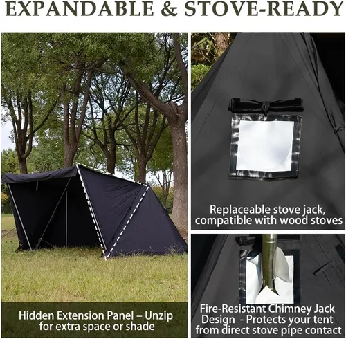 Miniatura 3 de TOMOUNT Tienda de campaña Bivy Refugio de lona para acampar para dos personas