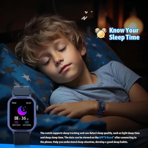 Miniatura 6 de Reloj inteligente para niños, no necesita teléfono, rastreador de fitness de vidrio templado para niños y adolescentes con 19 modos deportivos, Azul