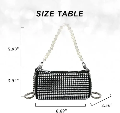 Miniatura 6 de JBB Rhinestone Clutch Purses For Women Glitter Purse Bling Evening Handbags Chain Strap Mini Party Bag Small