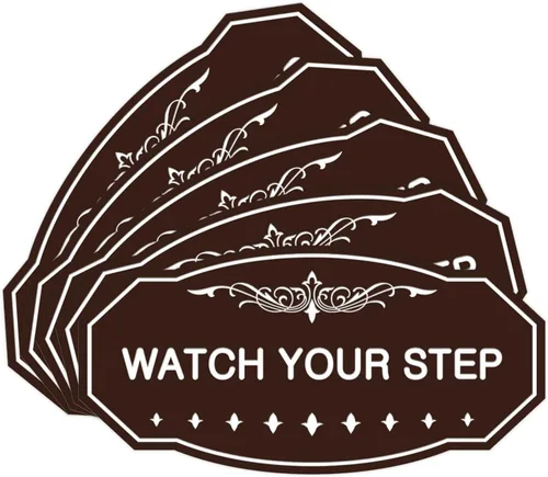 Miniatura 51 de Signs ByLITA Victorian Watch Your Step - Letrero de pared o puerta Material duradero y fácil instalación Señalización de seguridad (negro)