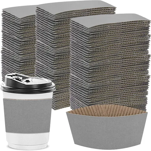 Miniatura 18 de zsccxq Fundas desechables para taza de café, papel kraft corrugado, fundas protectoras aisladas para tazas de café, expreso para bebidas calientes