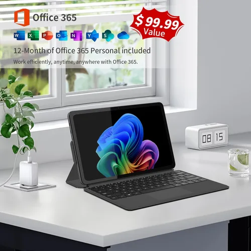 Miniatura 3 de Tablet portátil 2 en 1 2026 con teclado magnético y 1 año Office 365, pantalla táctil IPS 2K FHD de 12 pulgadas, 12 GB de RAM 512 GB SSD, procesador