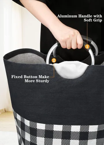 Miniatura 4 de BlissTotes Cesta de lavandería, cesta de ropa sucia, cestas para lavandería, cesta de lavandería para ropa con asas impermeables para almacenamiento
