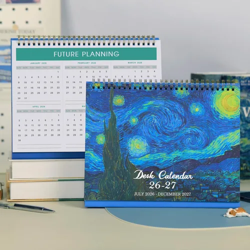 Miniatura 8 de Calendario de escritorio 2026 - de enero de 2026 a diciembre de 2026, calendario de escritorio plegable 2026, calendario de escritorio de 12 meses