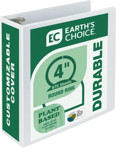 Miniatura 20 de Samsill Anillo redondo duradero de 1 pulgada a base de plantas, fabricado en Estados Unidos, carpeta de vistas, ecológico, certificado a base