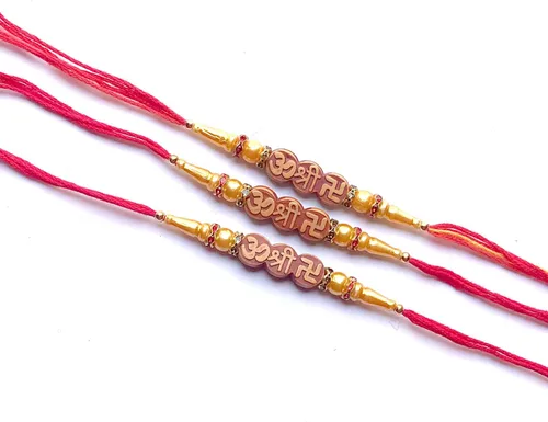 Miniatura 2 de Juego de 3 pulseras Rakhi Raksha Bandhan hechas a mano Rakhee Raksha Bandhan Raksha Bandhan regalo de color y diseño pueden variar