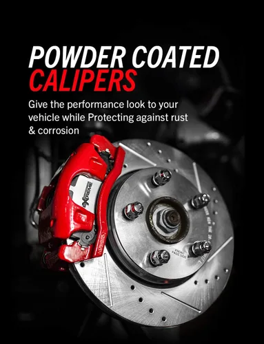 Miniatura 3 de Power Stop Par de pinzas delanteras S4692 con recubrimiento en polvo rojo para Chevrolet Camaro 1998-2002, Pontiac Firebird 1998-2002