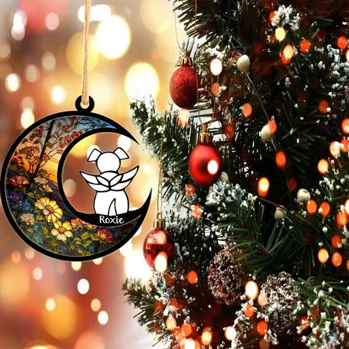 Miniatura 5 de LOVELYPOD Adorno Colgante de Perro DIY, Atrapador de Sol Regalos Conmemorativos para Amantes de Perros, Un Perro Blanco con Alas para Colgar