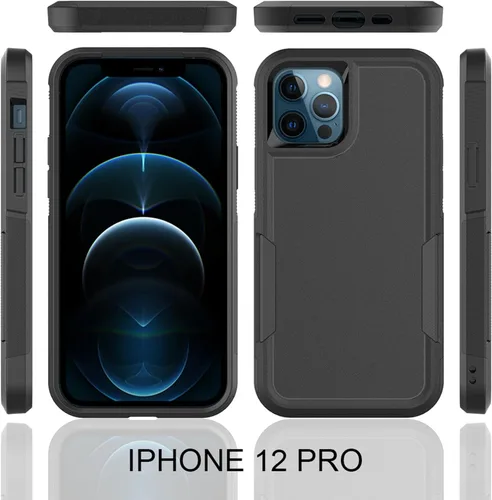 Miniatura 9 de MDCN Funda para iPhone 12 / iPhone 12 PRO: funda protectora de doble capa resistente para teléfono celular, a prueba de golpes, resistente