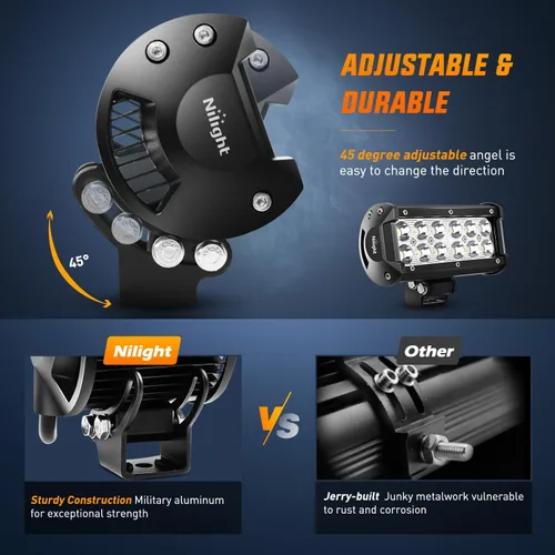Miniatura 7 de Nilight Barra de luz LED 2 unids 36 W 6.5 pulgadas Spot Off Road Super brillante conducción niebla barco conducción SUV lámpara de trabajo
