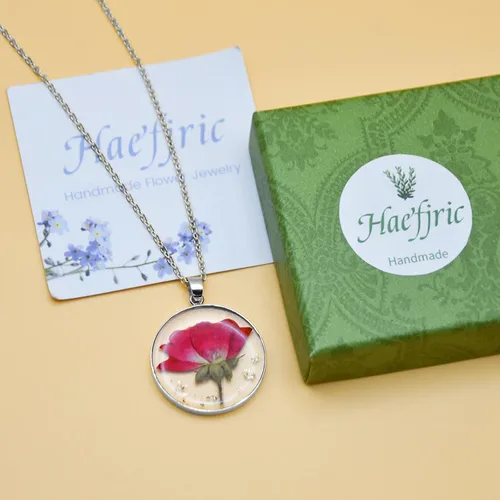 Miniatura 105 de Pressed Flower Necklace Gift for Women Personalized Handmade Necklaces Birth Flower Necklace