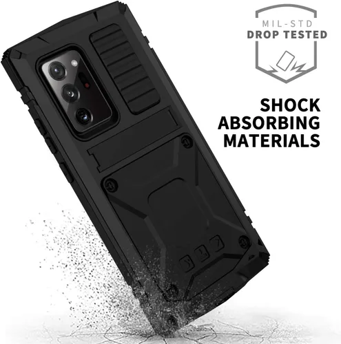 Miniatura 2 de CHENXI Compatible con Samsung Galaxy Note 20 Ultra, aluminio metal Gorilla Glass a prueba de golpes, militar, resistente, funda protectora rígida
