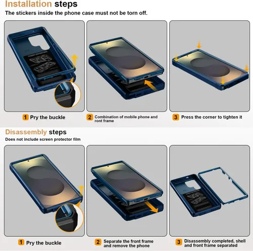Miniatura 9 de PASNEW Funda para Samsung Galaxy Note20 Ultra, cubierta de cámara de grado militar resistente de cuerpo completo a prueba de golpes con patada