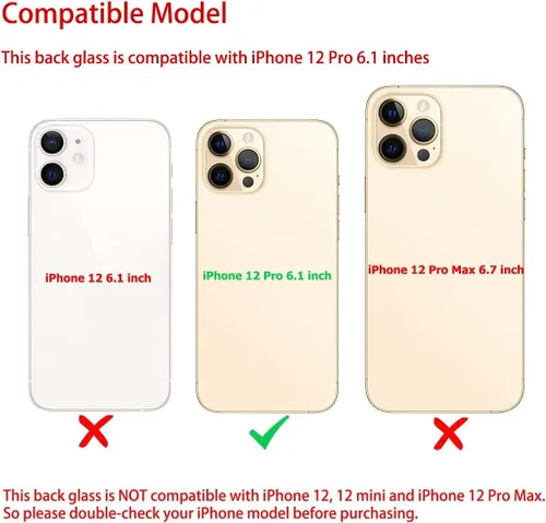 Miniatura 2 de Reemplazo de cristal trasero OEM para iPhone 12 Pro 6.1 pulgadas con kit de herramientas de reparación (dorado)