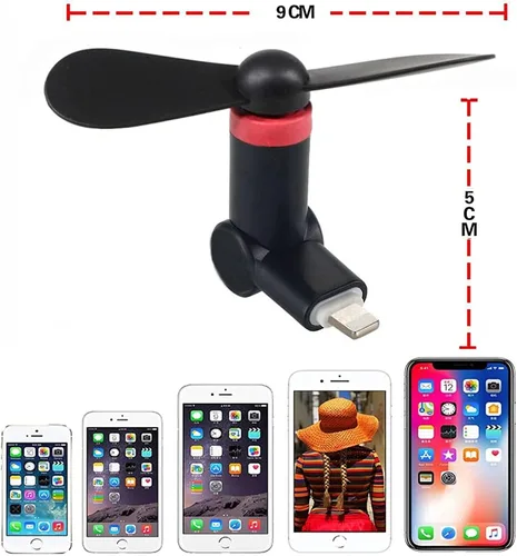 Miniatura 4 de Wuedozue Mini ventilador portátil [rotación de 180] Ventilador pequeño y fresco para teléfono celular compatible con iPhone 12/11/12 Pro/Xs/Max/X