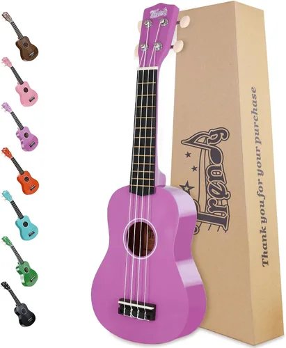 Miniatura 9 de Ukelele soprano de moda para principiantes de 21 pulgadas. Ukelele hawaiano para niños, adultos y estudiantes con bolsa de concierto (negro)