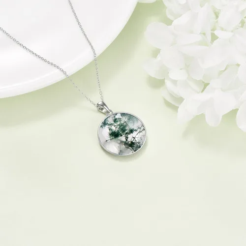 Miniatura 9 de ONEFINITY Collar de plata de ley 925 con diseño de árbol de la vida con colgante de nudo celta de concha de abulón para mujer